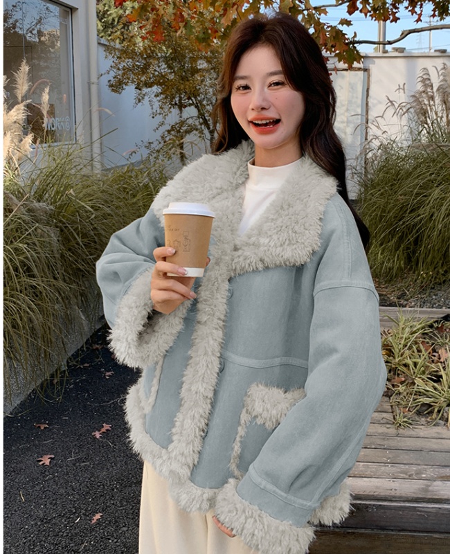 Winter lambs wool loose coat