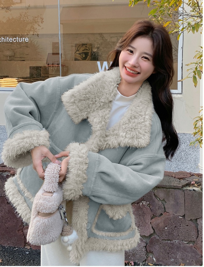 Winter lambs wool loose coat