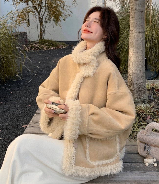 Winter lambs wool loose coat