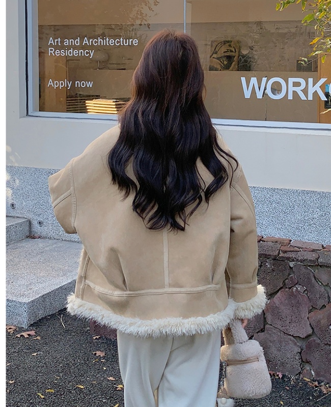 Winter lambs wool loose coat