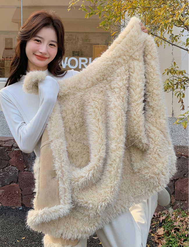 Winter lambs wool loose coat