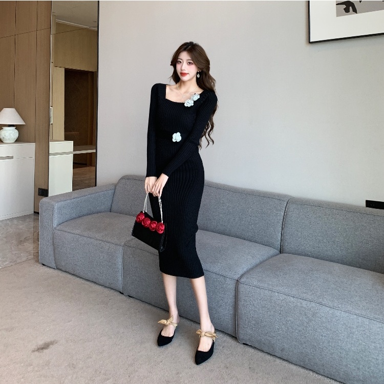 Sexy autumn and winter dress slim long dress for women
