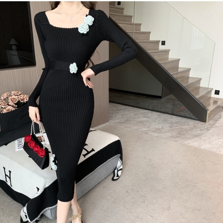 Sexy autumn and winter dress slim long dress for women