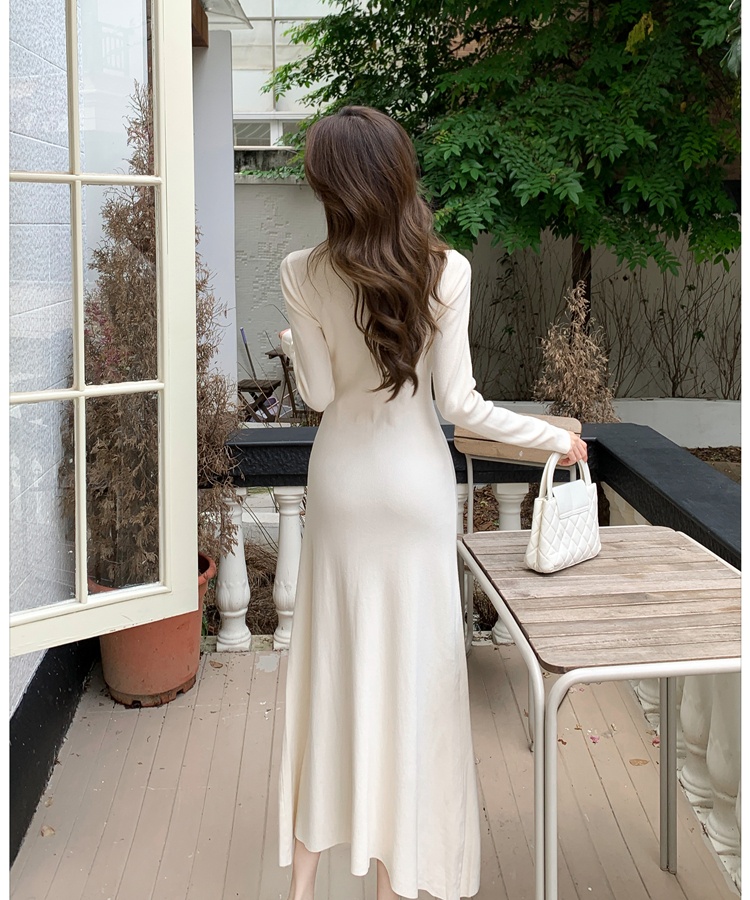 Slim halter dress knitted long dress for women