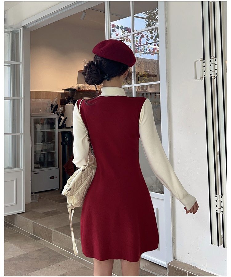 Knitted sweater dress inside the ride dress