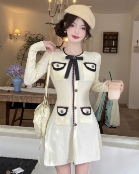 Bottoming slim dress A-line knitted sweater for women