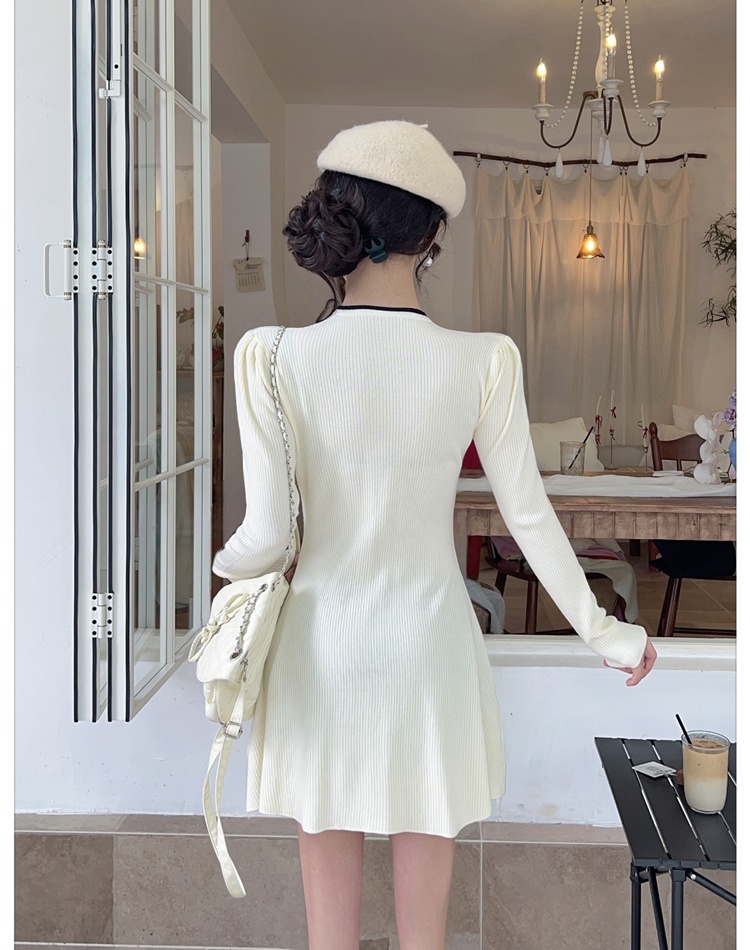 Bottoming slim dress A-line knitted sweater for women