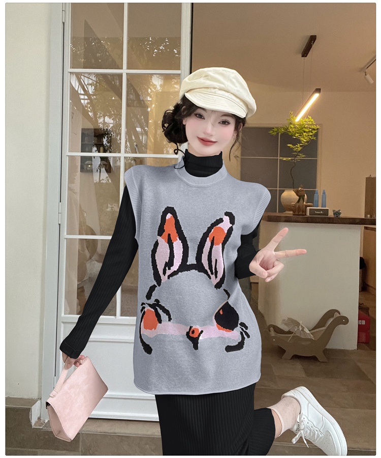 Autumn and winter long dress knitted waistcoat 2pcs set