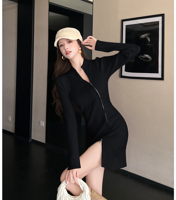 Slim bottoming irregular package hip dress for women