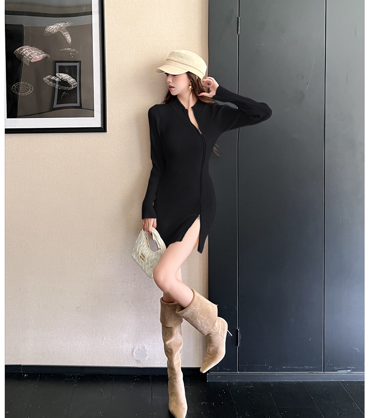 Slim bottoming irregular package hip dress for women