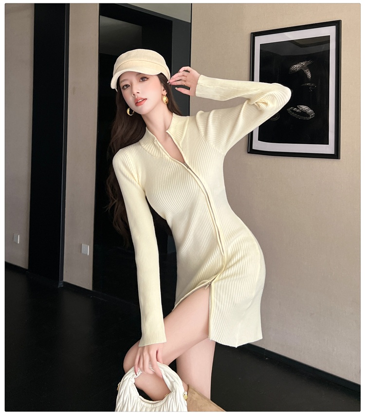 Slim bottoming irregular package hip dress for women