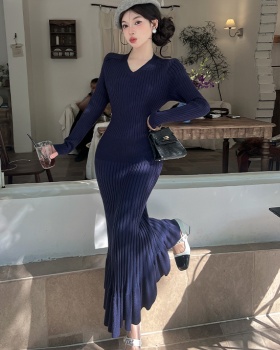 Autumn and winter slim mermaid France style dress for women