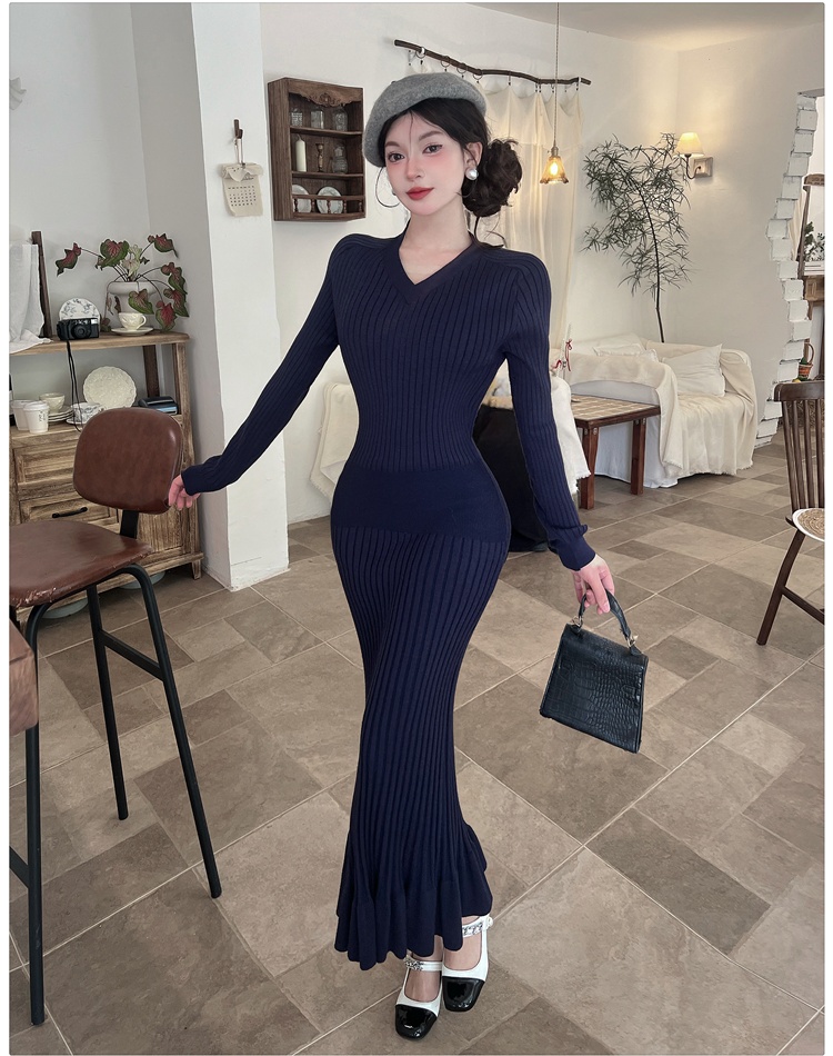 Autumn and winter slim mermaid France style dress for women