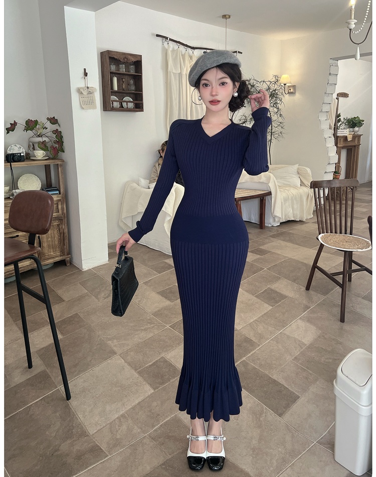 Autumn and winter slim mermaid France style dress for women