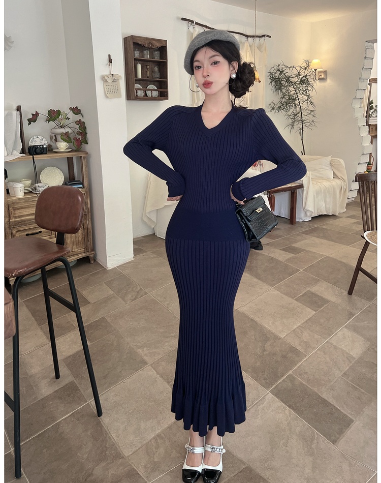 Autumn and winter slim mermaid France style dress for women