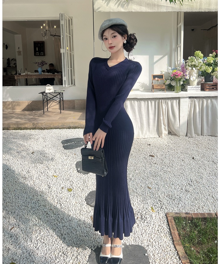 Autumn and winter slim mermaid France style dress for women