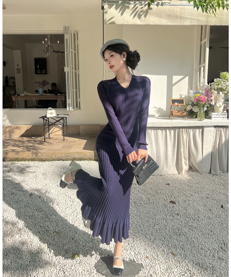 Autumn and winter slim mermaid France style dress for women