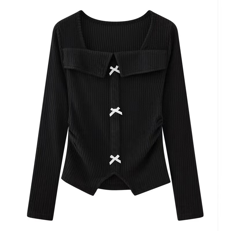 American style spicegirl tops pinched waist T-shirt for women