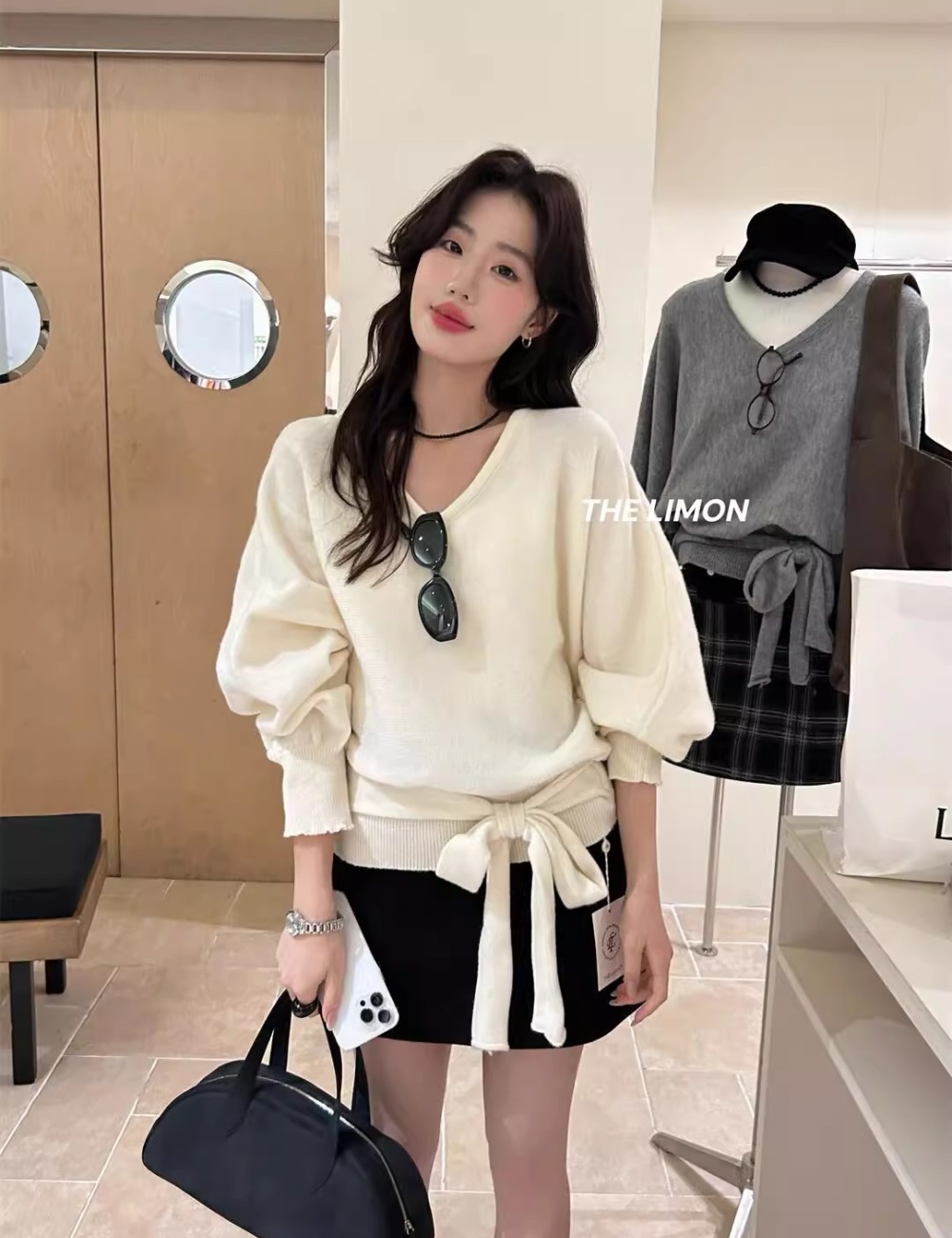 Wool bat sleeve shirts autumn slim sweater for women