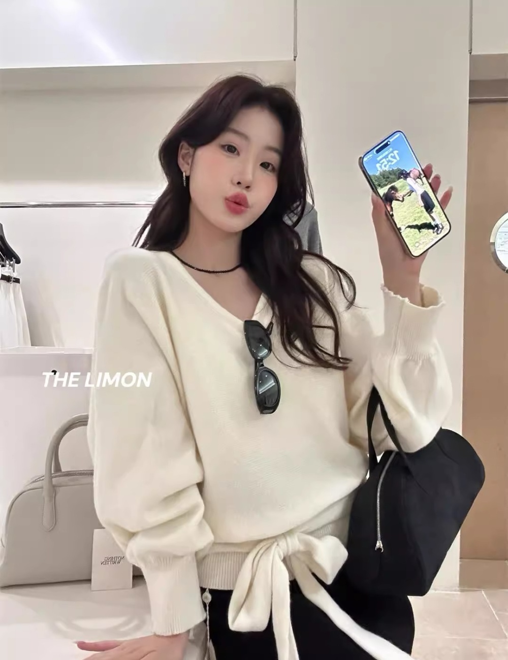 Wool bat sleeve shirts autumn slim sweater for women