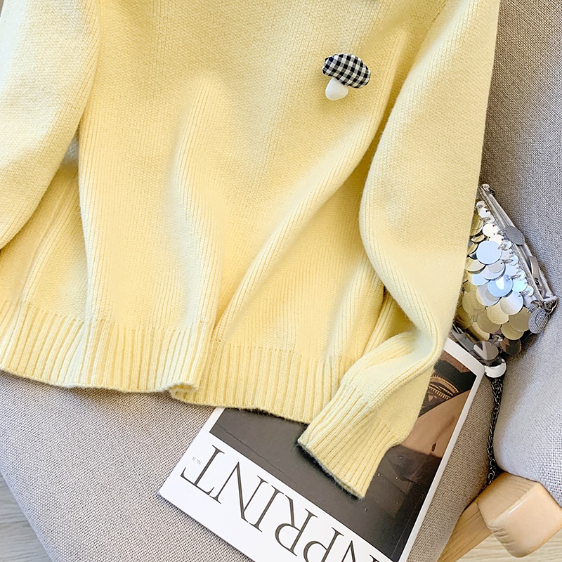 Pullover lapel sweater spring and autumn tops for women