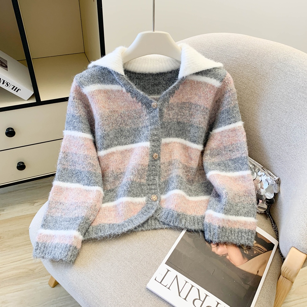 Heart autumn and winter gradient sweater