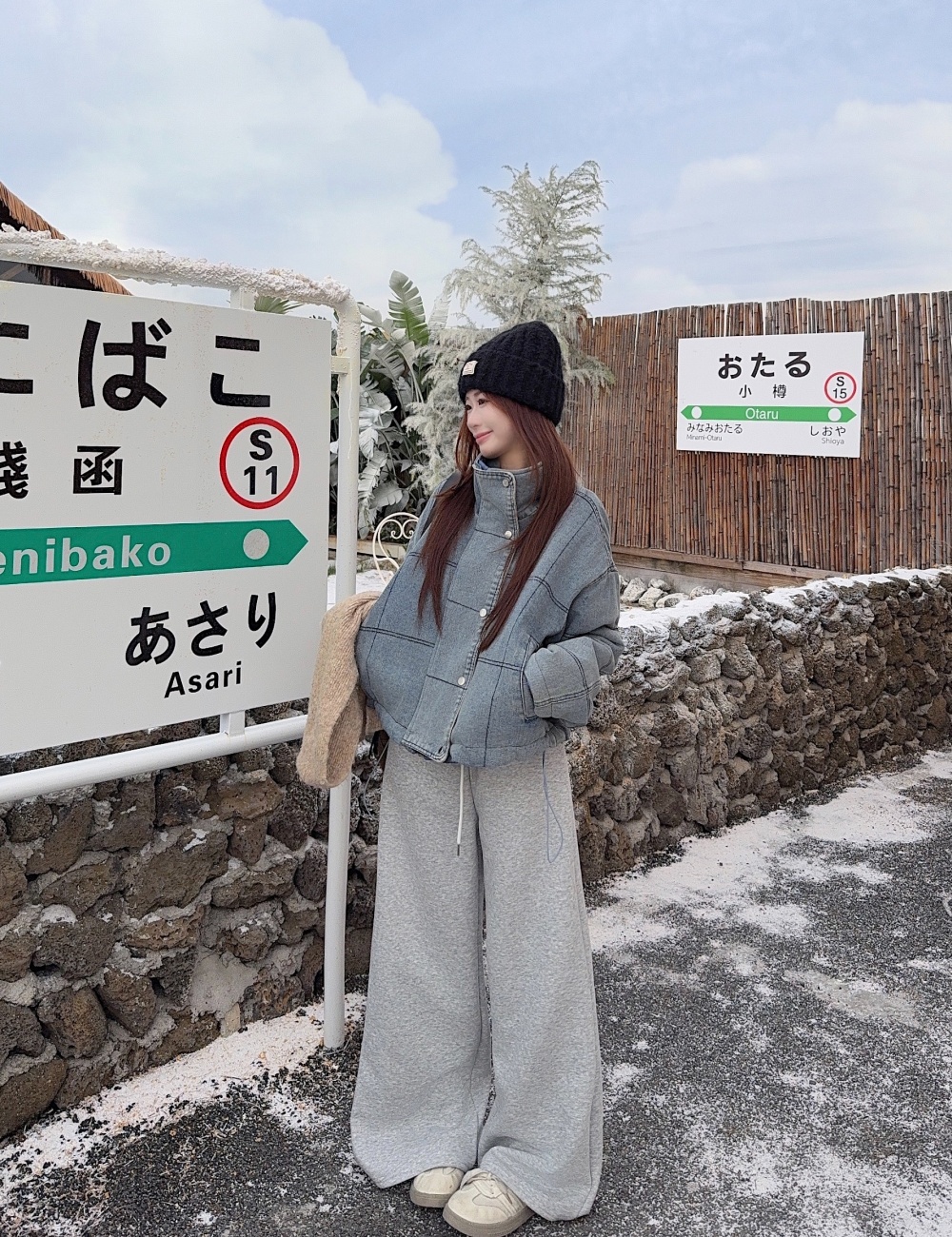 Autumn and winter denim cotton coat retro thick coat for women