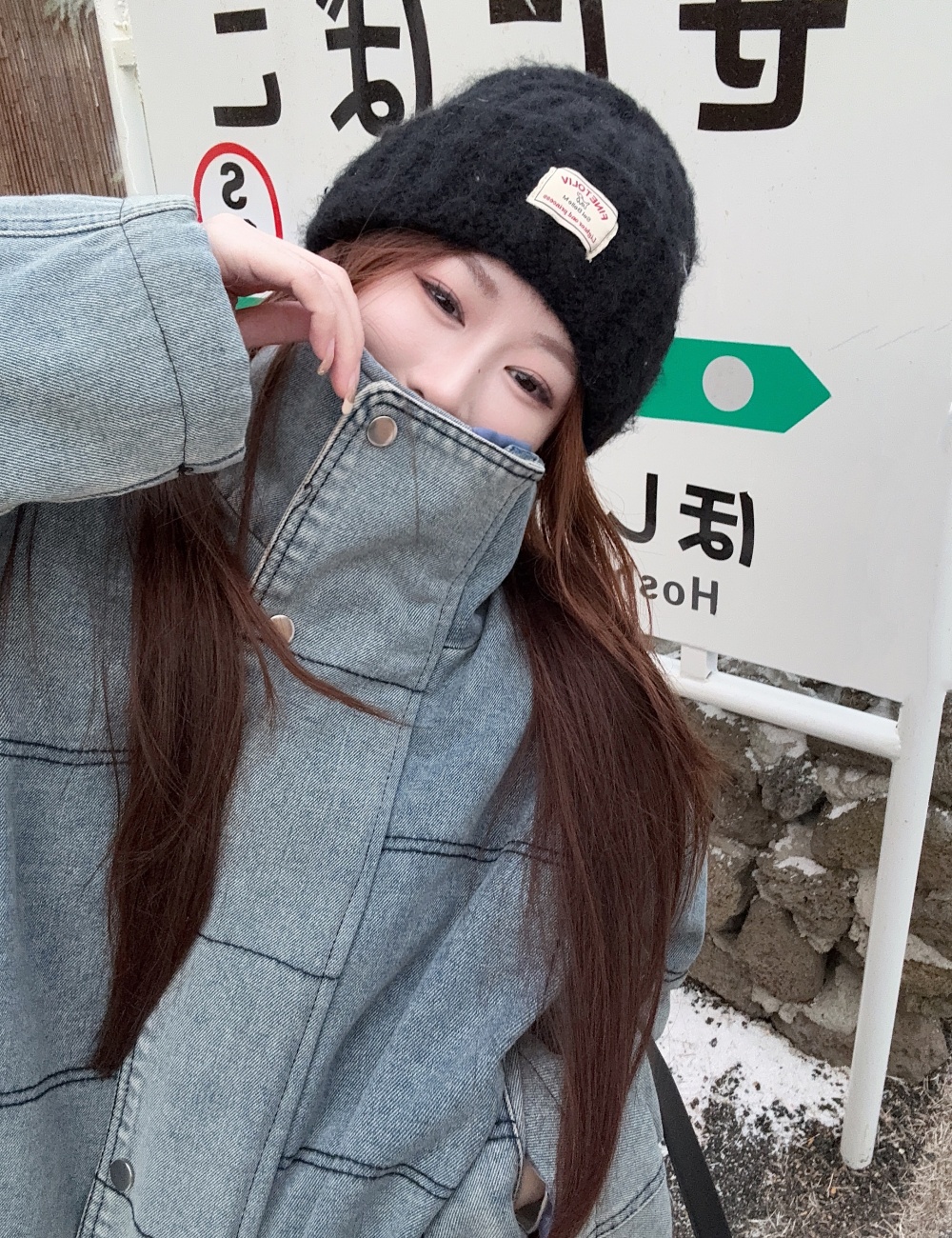 Autumn and winter denim cotton coat retro thick coat for women