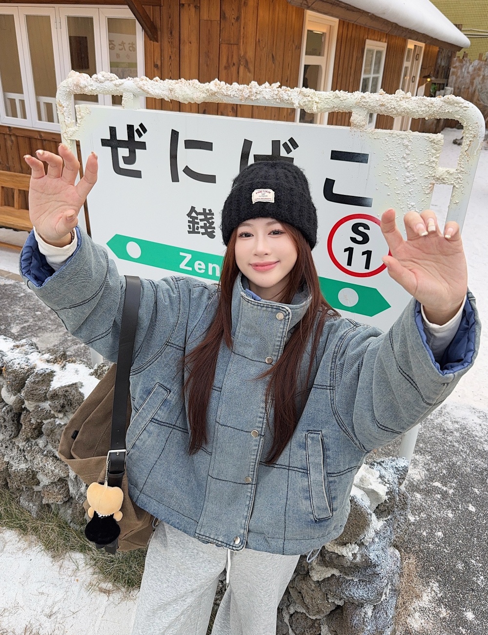 Autumn and winter denim cotton coat retro thick coat for women