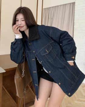 Long all-match tops European style single-breasted coat