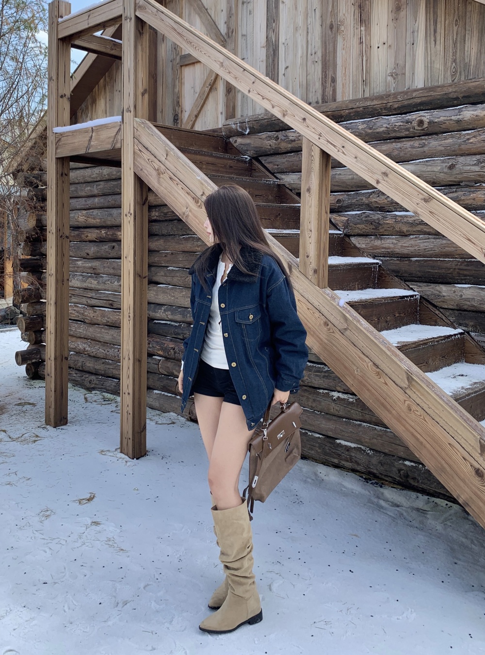 Long all-match tops European style single-breasted coat