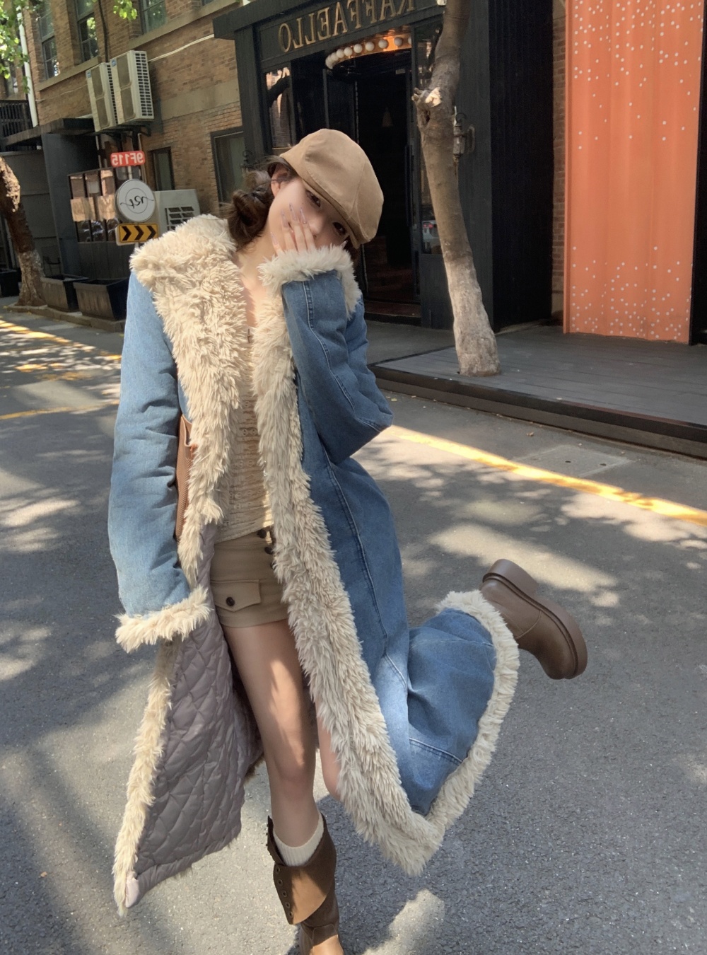 Autumn and winter overcoat long coat for women