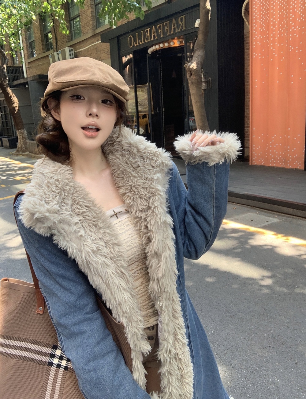 Autumn and winter overcoat long coat for women