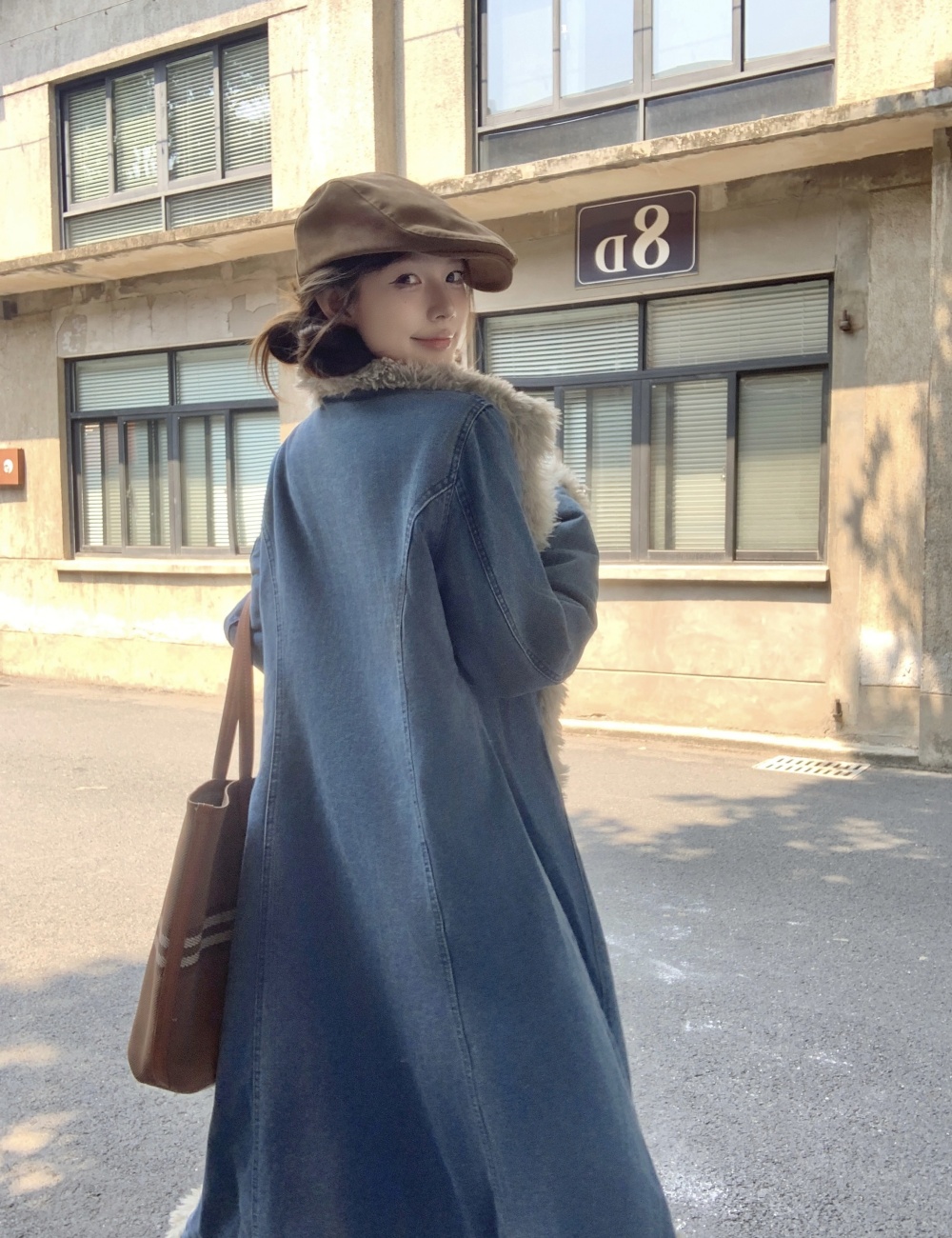 Autumn and winter overcoat long coat for women