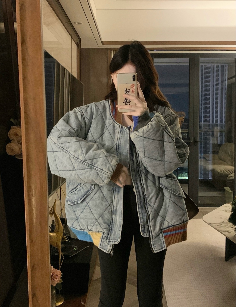 Splice Western style quilted cotton coat fashion loose coat