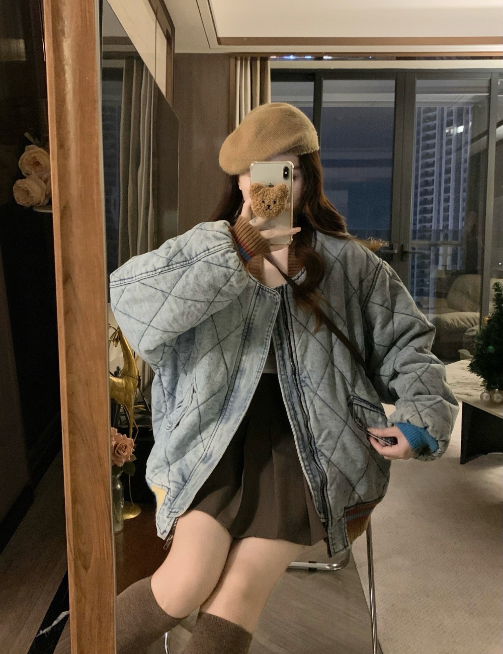 Splice Western style quilted cotton coat fashion loose coat