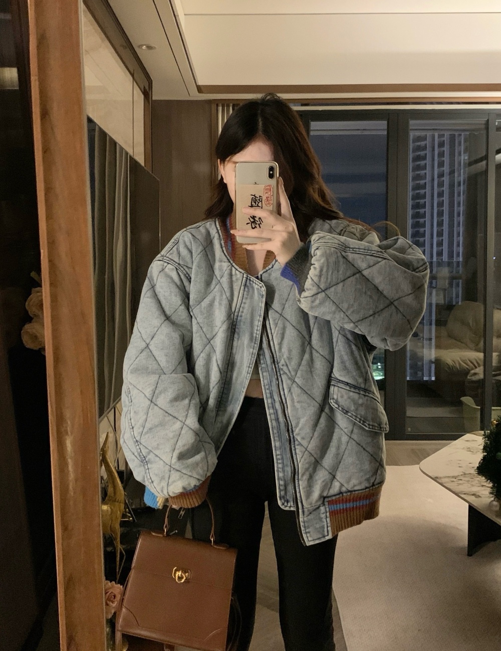 Splice Western style quilted cotton coat fashion loose coat