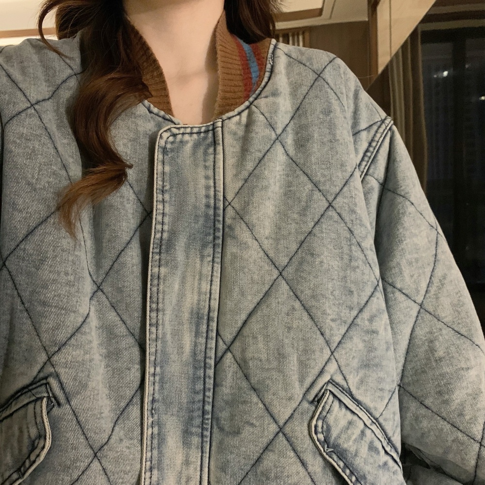 Splice Western style quilted cotton coat fashion loose coat