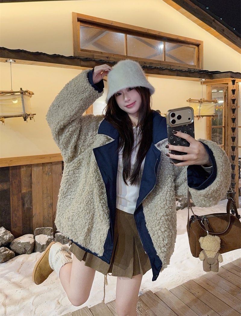 Winter elmo locomotive wear lambs wool cozy jacket