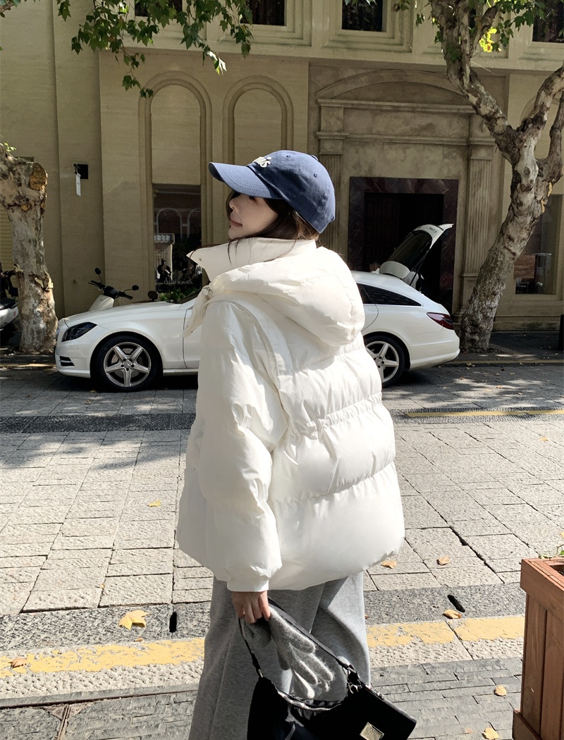 Beige Korean style winter thick short down cotton coat