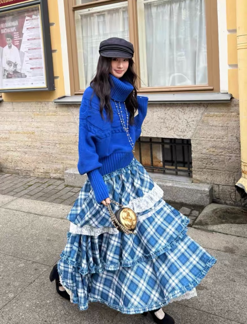 Lazy twist scarf bat sleeve sweater for women