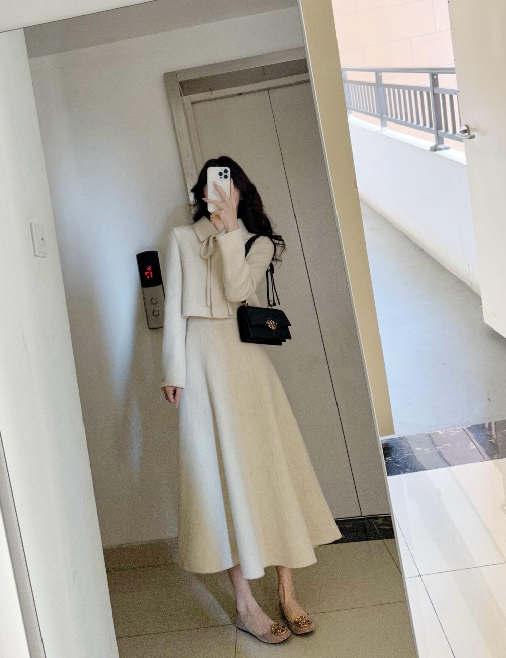 Temperament jacket slim long skirt 2pcs set for women