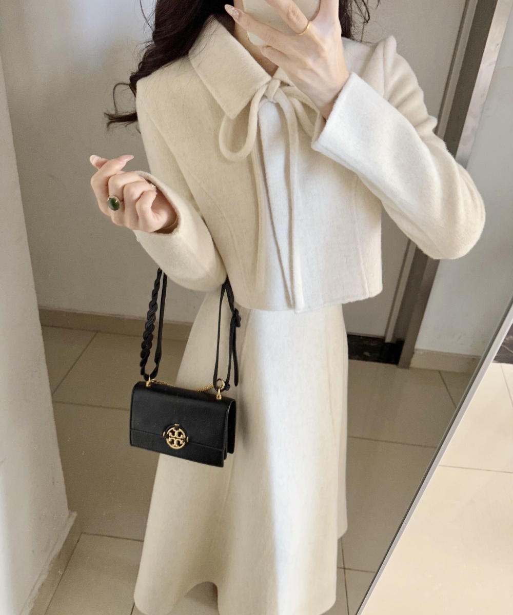 Temperament jacket slim long skirt 2pcs set for women