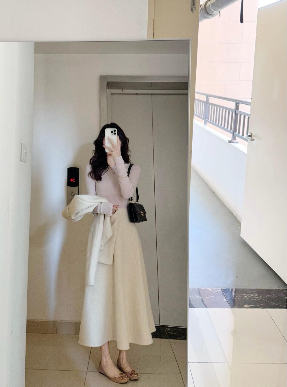 Temperament jacket slim long skirt 2pcs set for women