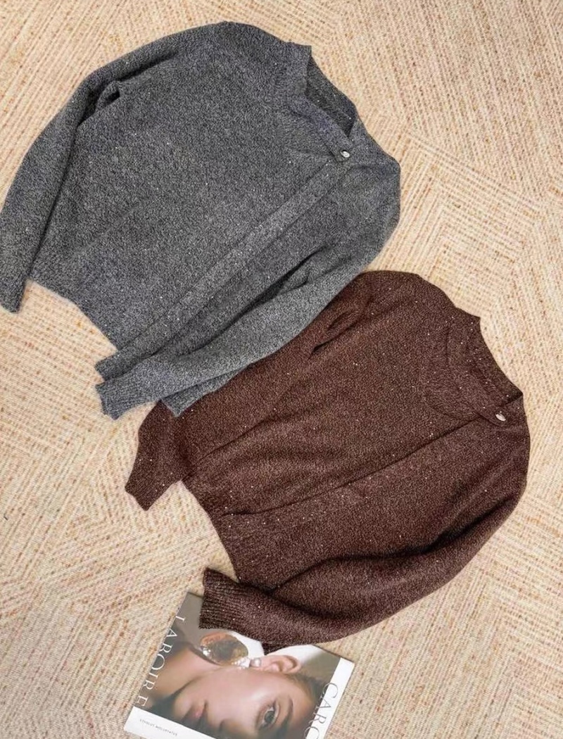 Loose France style gray sweater thick lazy tops for women