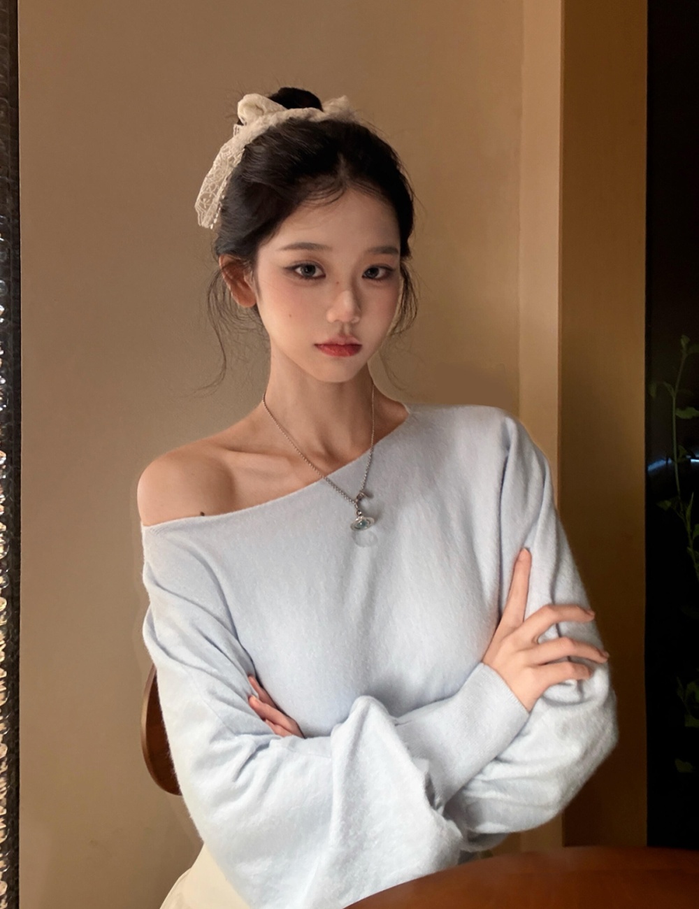 Outside the ride France style tops thin sweater