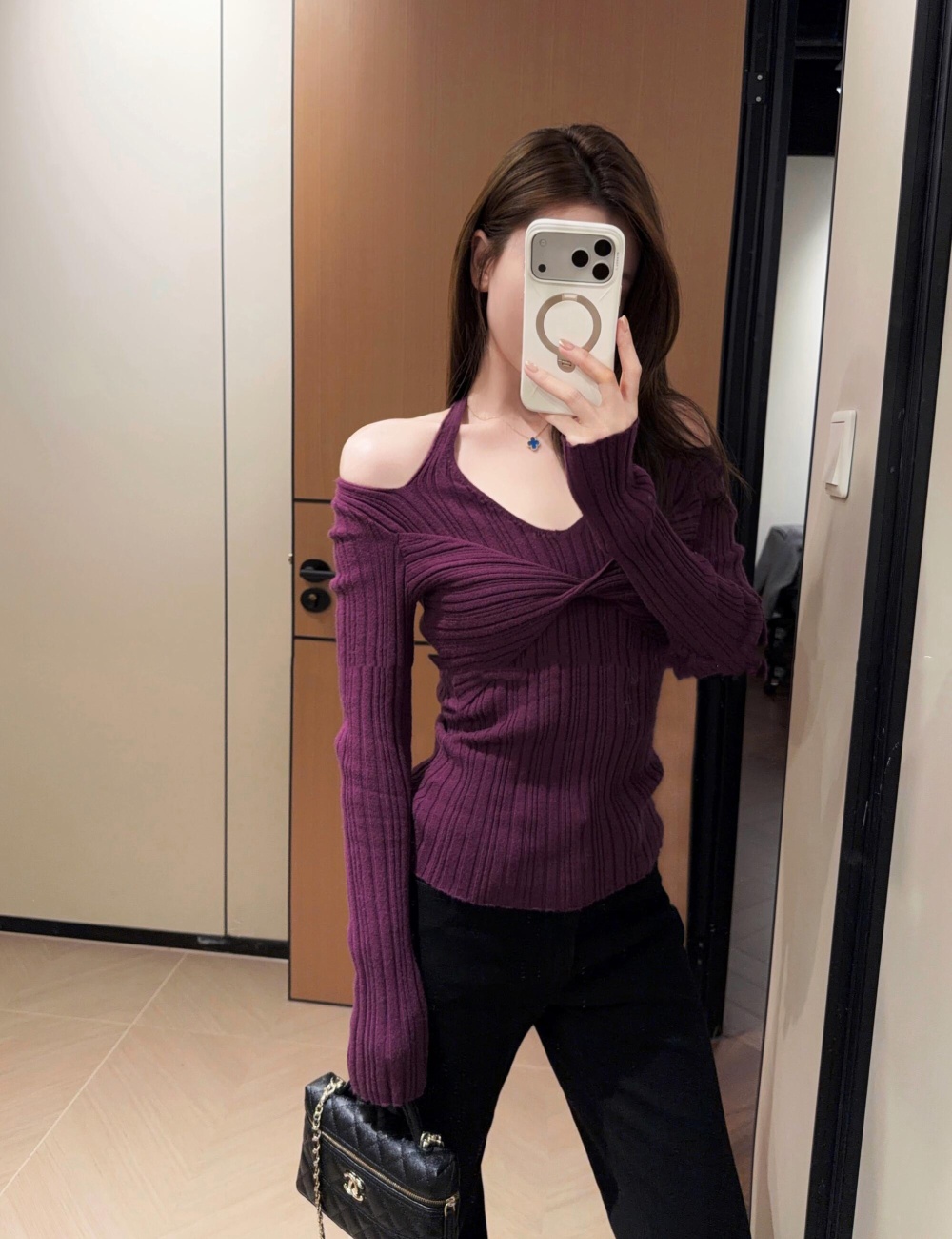 Temperament bottoming shirt Pseudo-two tops for women