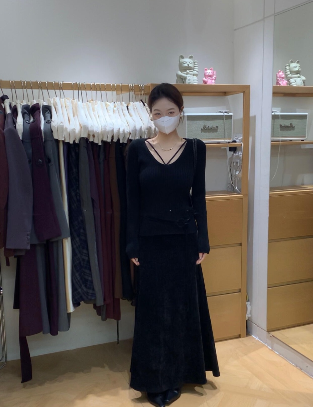 Korean style thick tops V-neck sweater for women