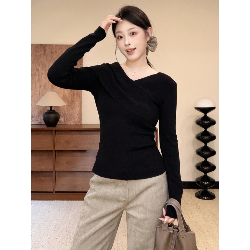 Clavicle long sleeve autumn and winter sweater
