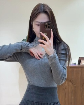 Inside the ride long sleeve sweater half high collar tops